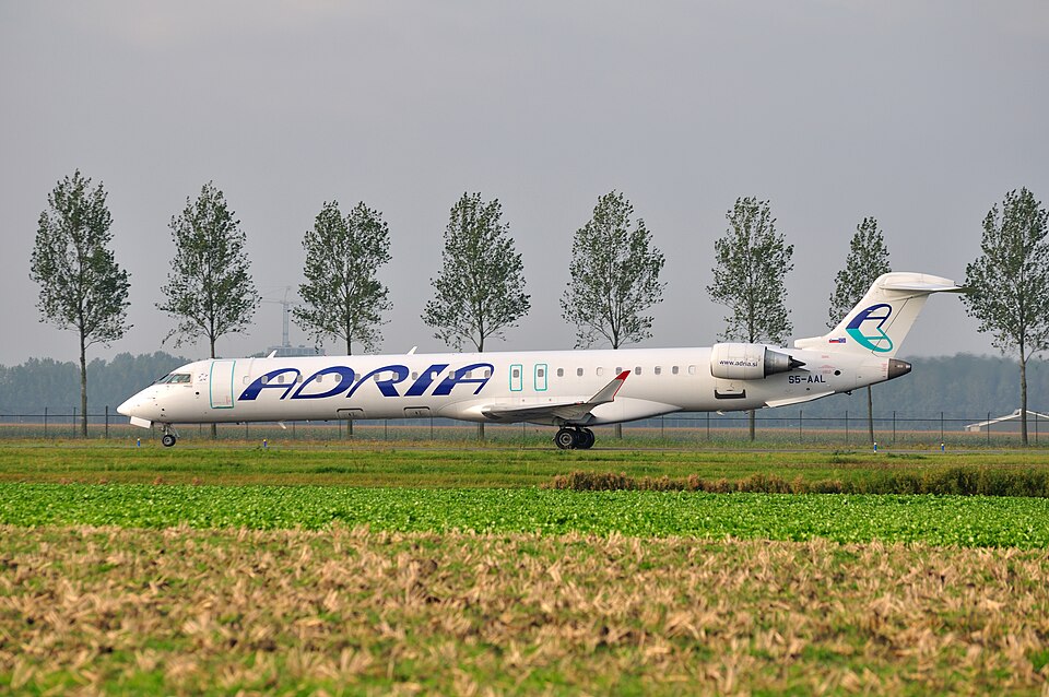 Side view of an Adria Bombardier CRJ900